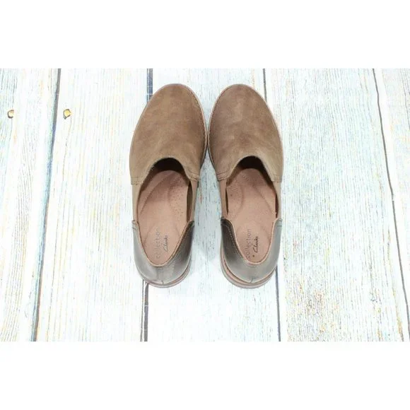 Clarks  Brown Leather Slip On Chelsea Ankle Boots Size 7.5 Medium - Picture 9 of 9